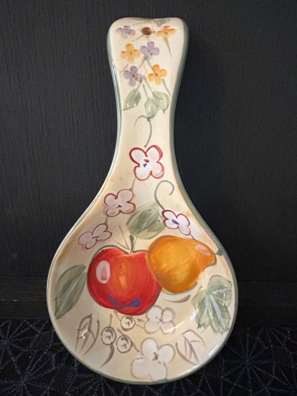 Vintage Gibson Home Designs Fruit Grove Pattern Spoon Rest…Rare Find!